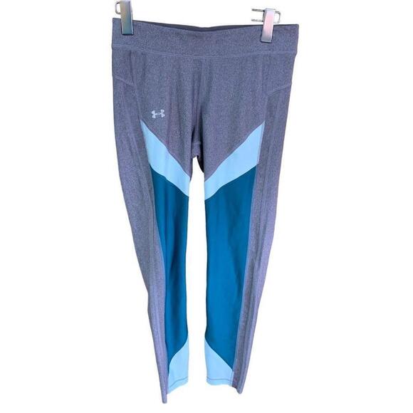 Under Armour Womens Compression HeatGear Legging Gray Teal Sz Medium Activewear - Picture 1 of 7